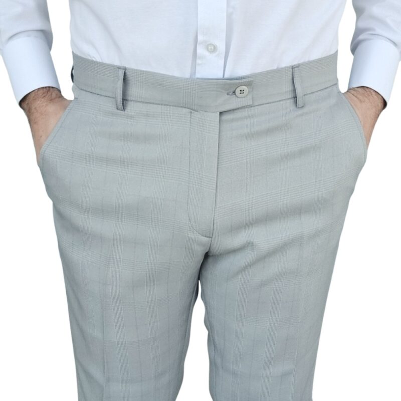 Calça Social Estampa Gales Cinza Clarinho