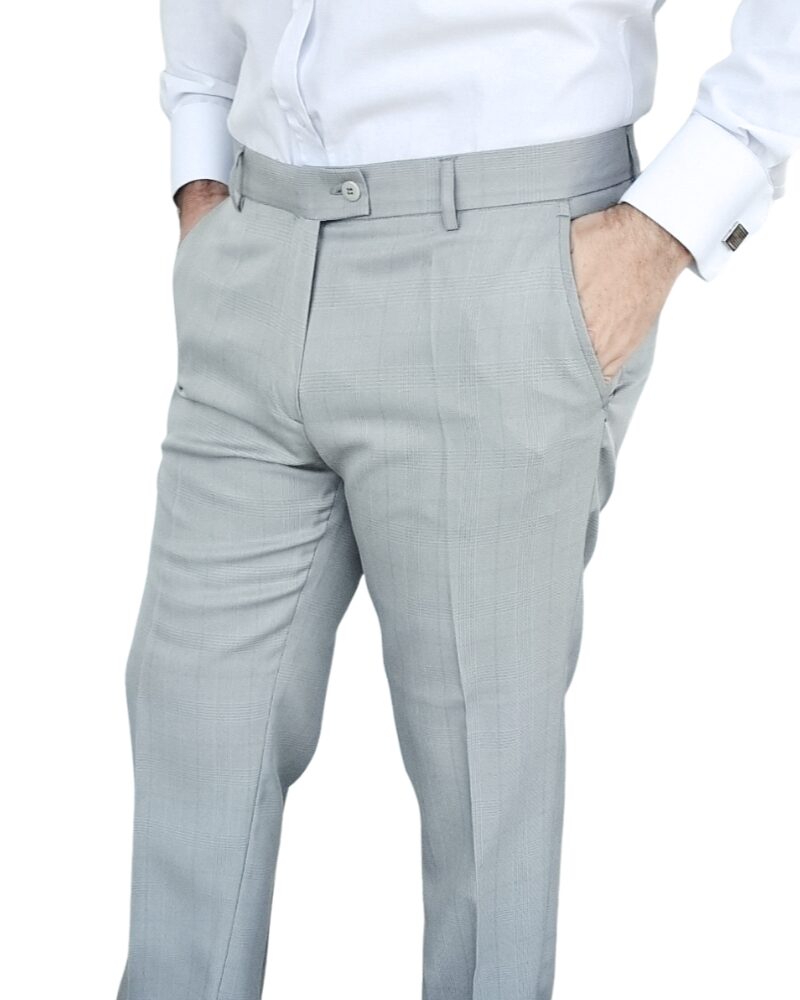 Calça Social Estampa Gales Cinza Clarinho