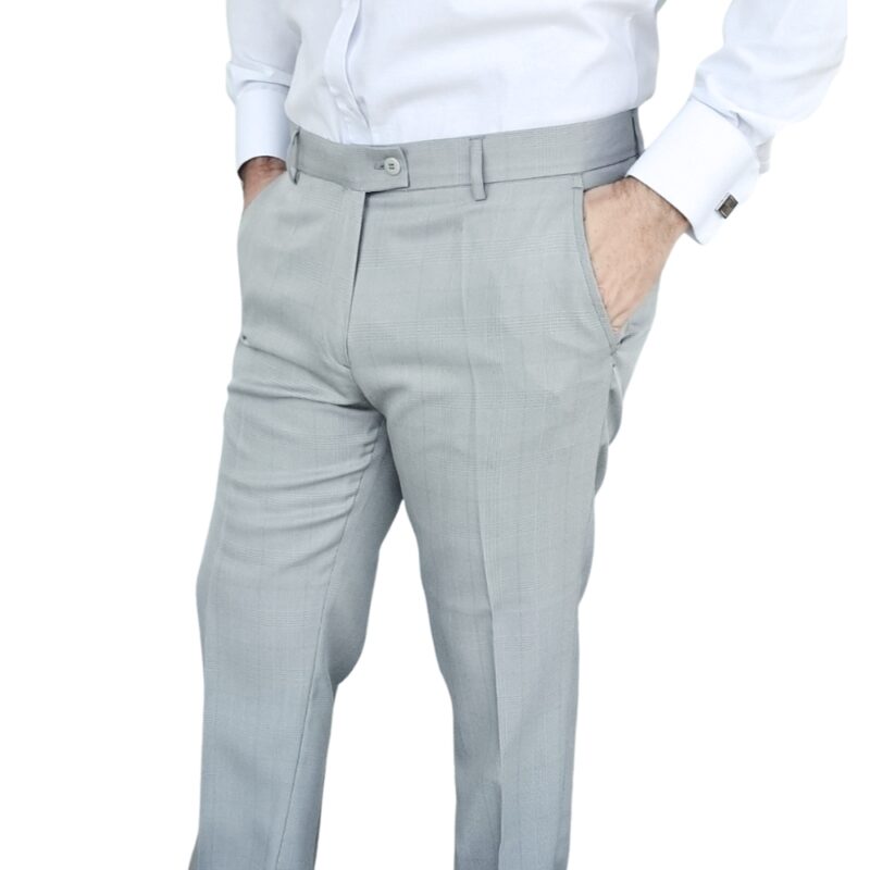 Calça Social Estampa Gales Cinza Clarinho