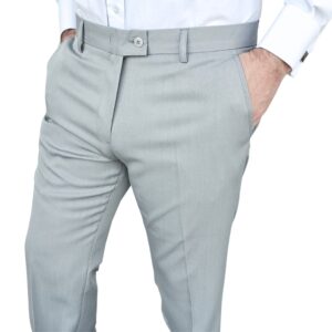 Calça Social Cinza Claro Lisa