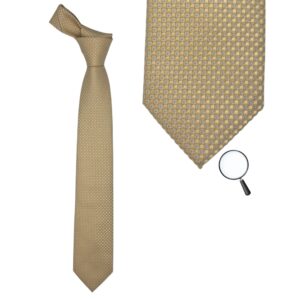 Gravata Marca Newyork Bergamo/ Amarela 8,5 cm x 1,48 Cm Tradicional