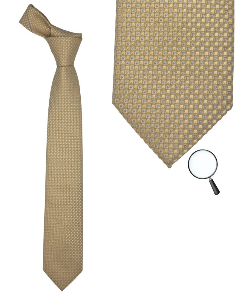 Gravata Marca Newyork Bergamo/ Amarela 8,5 cm x 1,48 Cm Tradicional