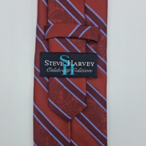 Gravata Esteve Harvey Vermelha Azul 8,5 cm x 1,51 Cm Tradicional