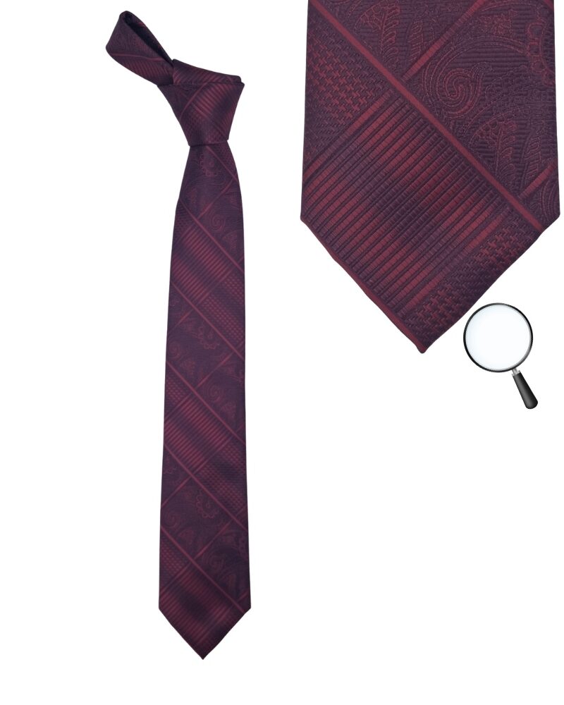 Gravata Marca Stacy Adams Vinho escuro 8,5 cm x 1,47 Cm Tradicional
