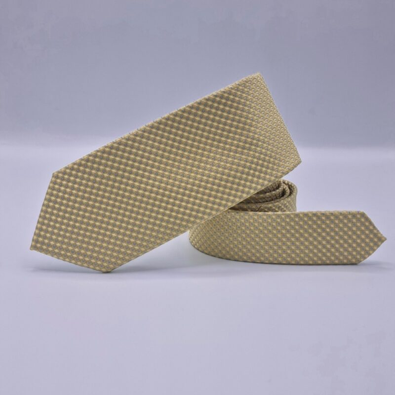 Gravata Marca Newyork Bergamo/ Amarela 8,5 cm x 1,48 Cm Tradicional