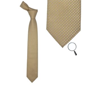 Gravata Marca Newyork Bergamo/ Amarela 8,5 cm x 1,48 Cm Tradicional