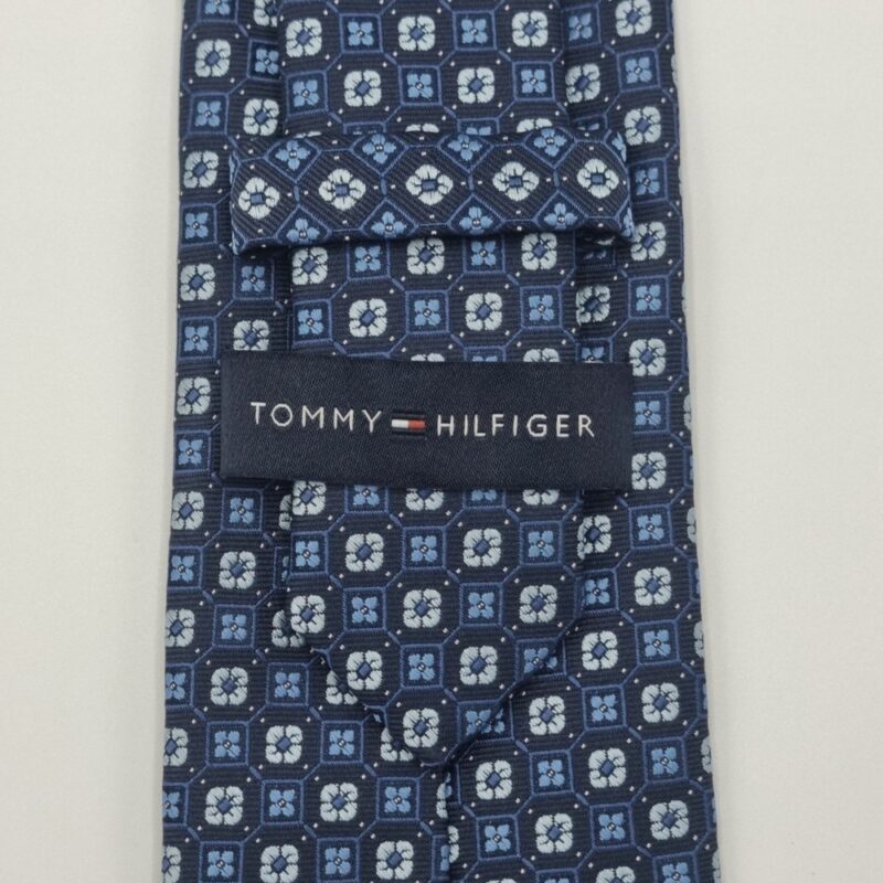 Gravata Marca TOMMY HIFIGER Azul Marinho 8,5 cm x 1,49 Cm Tradicional