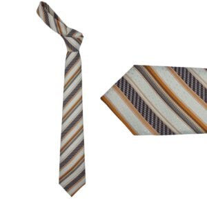 Gravata Creme Listrada seda Semi Slim 7,5cm