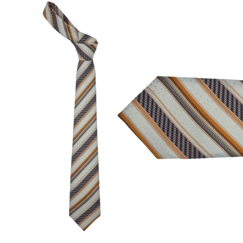 Gravata Creme Listrada seda Semi Slim 7,5cm