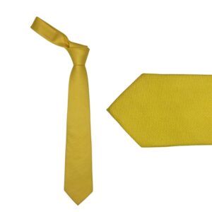 Gravata Amarela Lisa Semi Slim 7,5cm