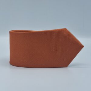 Gravata Salmão Escuro Listrada Semi Slim 7,5 cm