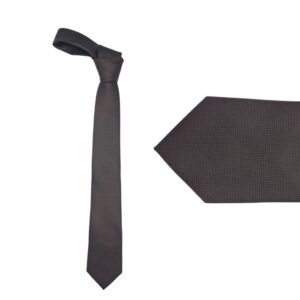 Gravata Marrom Escuro Lisa Semi Slim 7,5 cm