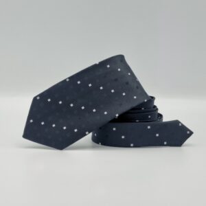 Gravata Preta Poa Semi Slim 7,5 cm