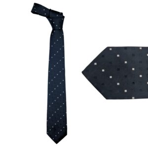 Gravata Preta Poa Semi Slim 7,5 cm