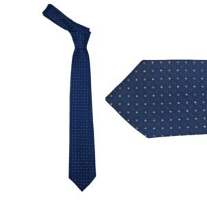 Gravata Azul Poa Semi Slim 7,5cm