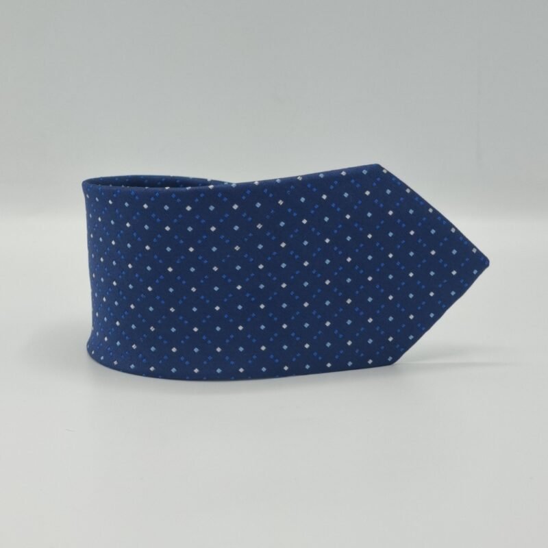 Gravata Azul Poa Semi Slim 7,5cm