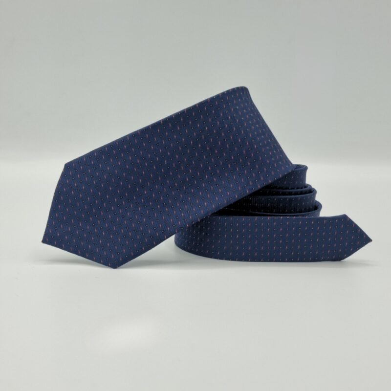 Gravata Azul Poa discreto 7,5cm