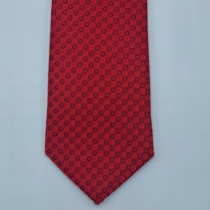 Gravata Vermelha Micro Estampa Semi Slim 7,5 x 1,49 Cm