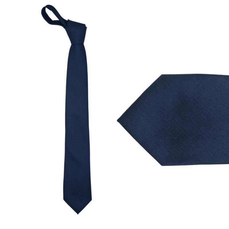 Gravata Azul Marinho Lisa Semi Slim 7,5 x 1,52 Cm