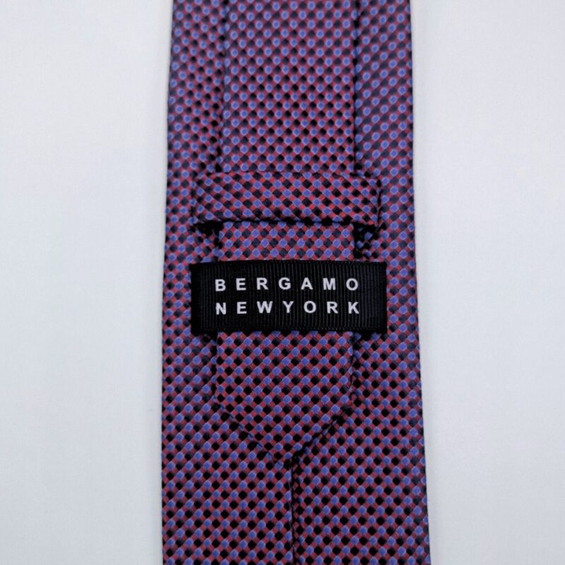 Verso da gravata masculina Bergamo New York com etiqueta original da marca