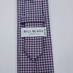 Verso da gravata Bill Blass lilás com etiqueta original da marca