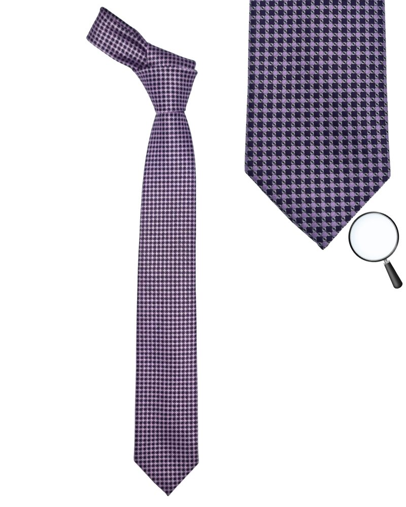 Gravata masculina lilás Bill Blass com estampa vista frontal elegante