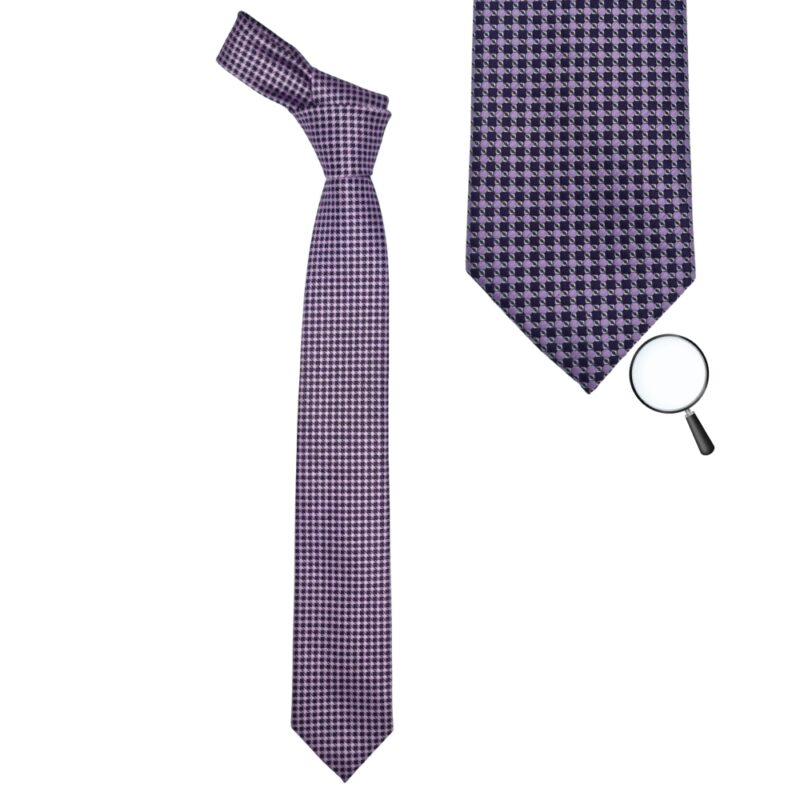 Gravata masculina lilás Bill Blass com estampa vista frontal elegante