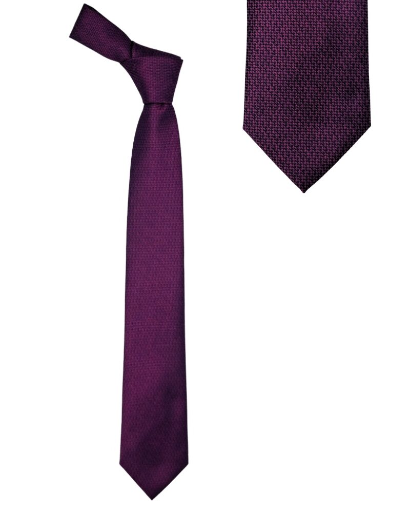 Gravata Stacy Adams roxa tradicional em visual frontal com acabamento clássico