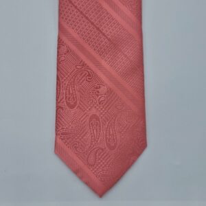 Ponta da gravata Stacy Adams salmão com estampa paisley e acabamento clássico