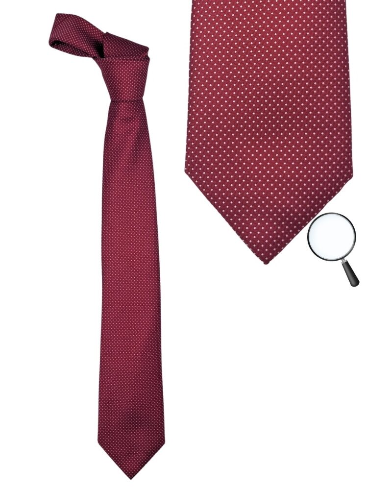 Gravata Tommy Hilfiger vermelha com microestampa branca em seda refinada