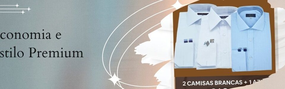 Kit 3 camisas sociais premium MS Stilos para executivos modernos com estilo e economia