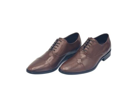 Sapato social masculino Oxford marrom premium com sola de couro – MS Stilos.

