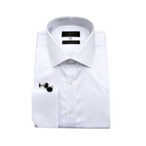 Camisa Egípcio Italiana Algodão e Elastano Branca Lisa