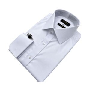 Camisa Egípcio Italiana Algodão e Elastano Branca Lisa