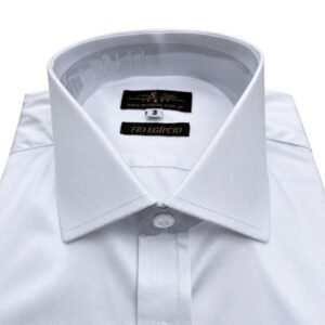 Camisa Egípcio Italiana Algodão e Elastano Branca Lisa