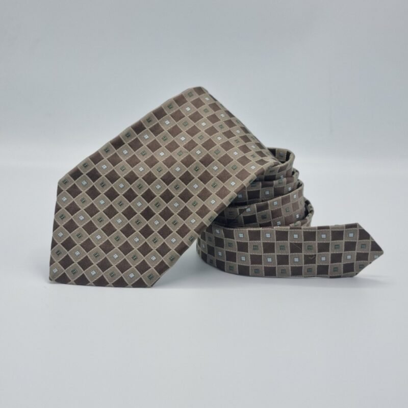 Gravata 100% SEDA Marca MURANO / Marron escuro 9,5 cm x 1,54 Cm Tradicional