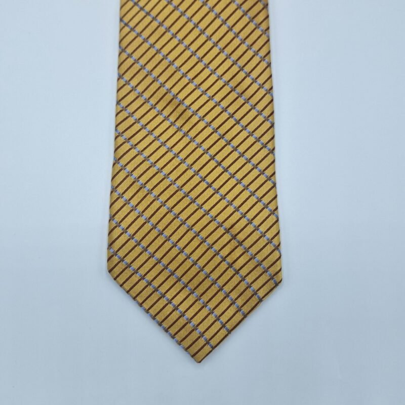 Gravata 100% SEDA Marca IKE-BEHAR NEW YORK / Dourada escuro 10,5 cm x 1,51 Cm Tradicional