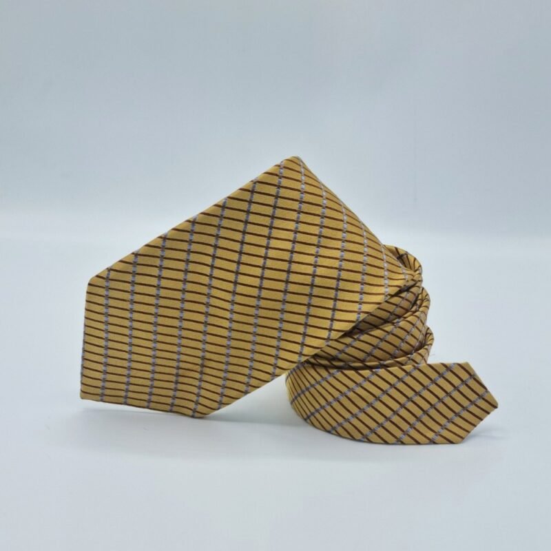 Gravata 100% SEDA Marca IKE-BEHAR NEW YORK / Dourada escuro 10,5 cm x 1,51 Cm Tradicional