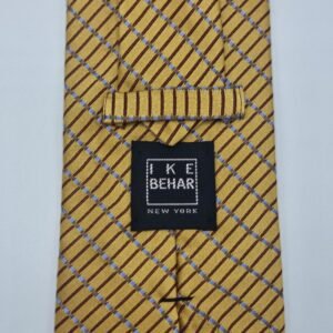 Gravata 100% SEDA Marca IKE-BEHAR NEW YORK / Dourada escuro 10,5 cm x 1,51 Cm Tradicional