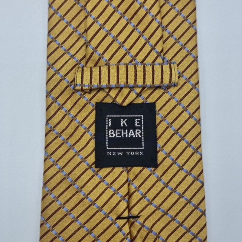 Gravata 100% SEDA Marca IKE-BEHAR NEW YORK / Dourada escuro 10,5 cm x 1,51 Cm Tradicional