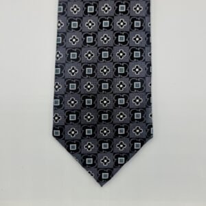 Gravata 100% SEDA- Marca VERSA - MILAN- NEW YORK / Chumbo escuro 9,5 cm x 1,53 Cm Tradicional