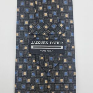 Gravata 100% SEDA- Marca JACQUES - ESTIER / Chumbo escuro 10 cm x 1,47 Cm Tradicional