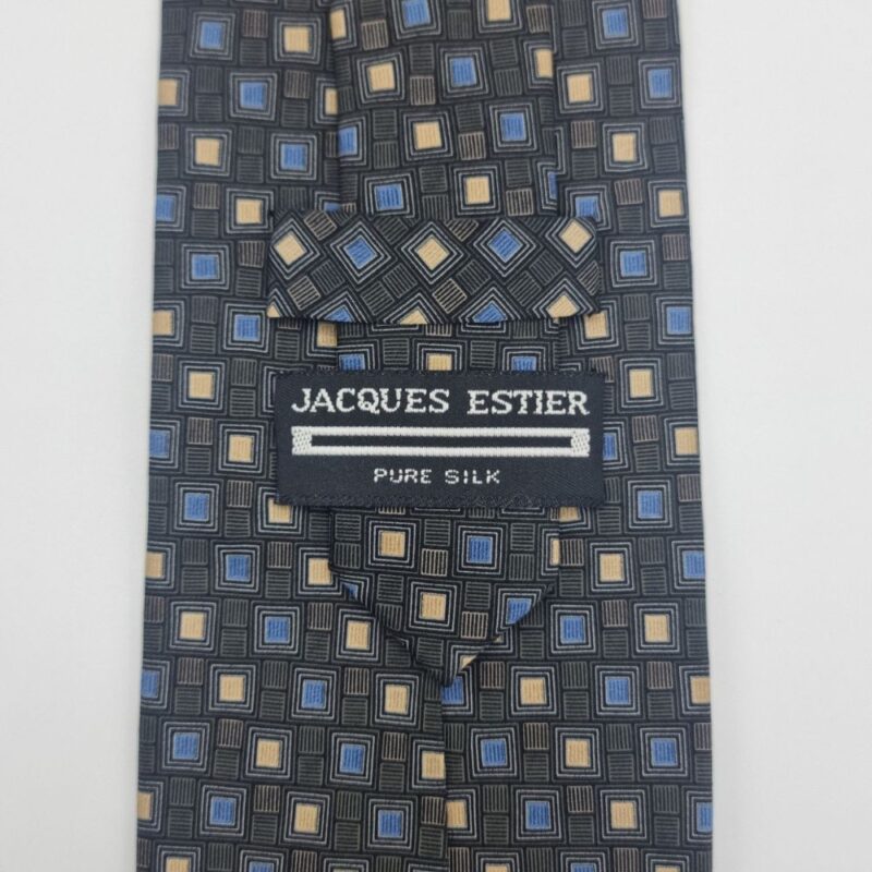 Gravata 100% SEDA- Marca JACQUES - ESTIER / Chumbo escuro 10 cm x 1,47 Cm Tradicional