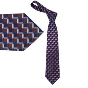 Gravata 100% SEDA Marca CluB - RooM / Vinho- Azul 10 cm x 1,51 Cm Tradicional