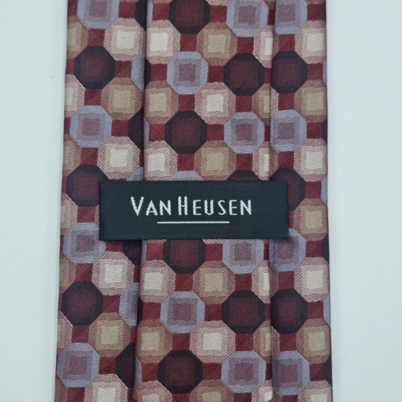 Gravata 100% SEDA Marca Marca Van - HeuseN / Vinho- 9 cm x 1,46 Cm Tradicional