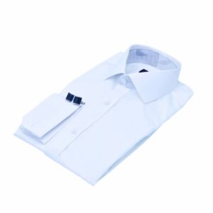 Gola italiana aberta da camisa branca masculina em fio egípcio