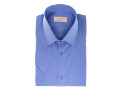 Camisa social azul royal de manga curta MS Stilos