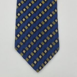 Ponta frontal da gravata azul em seda com acabamento social elegante