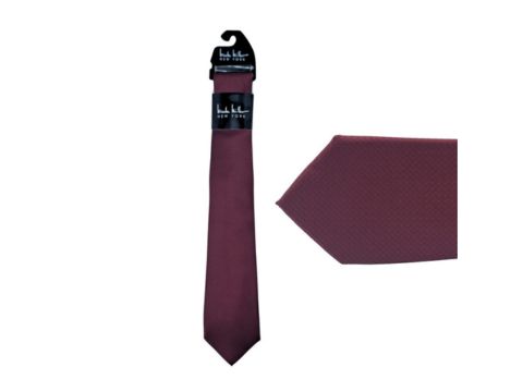 Gravata bordô semi slim masculina com textura discreta, ideal para camisas sociais claras ou escuras.