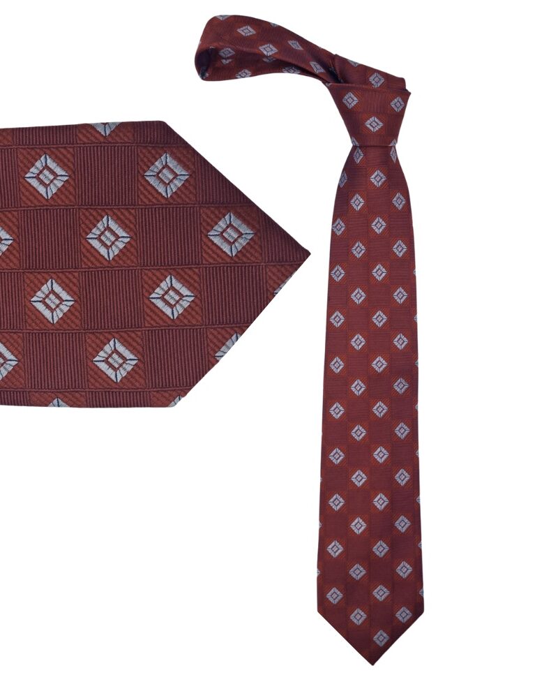 Gravata extra long de seda vermelha Jos A Bank tradicional com estampa clássica